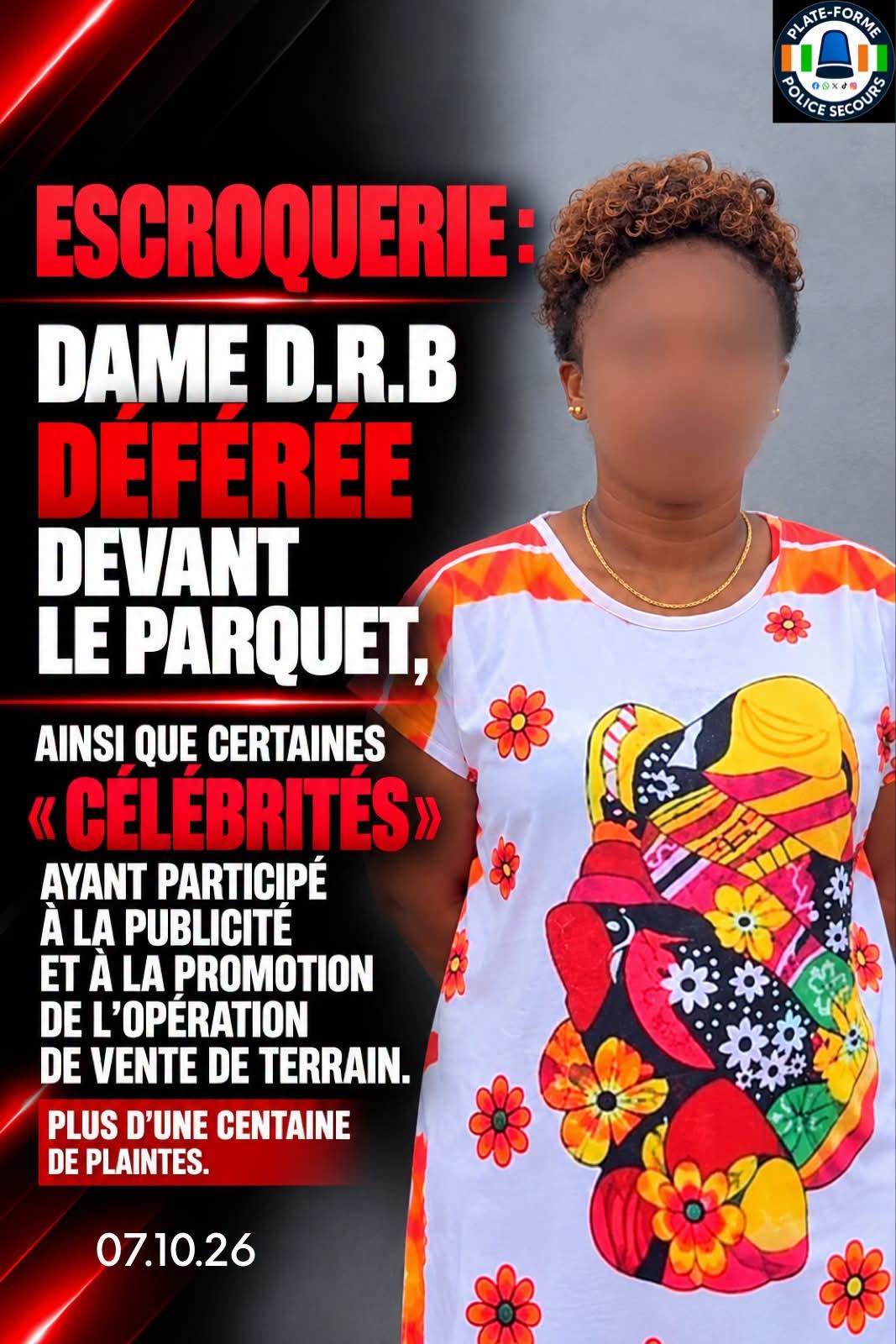 Escroquerie foncière : D. R. B. et des célébrités déférées au PPEF