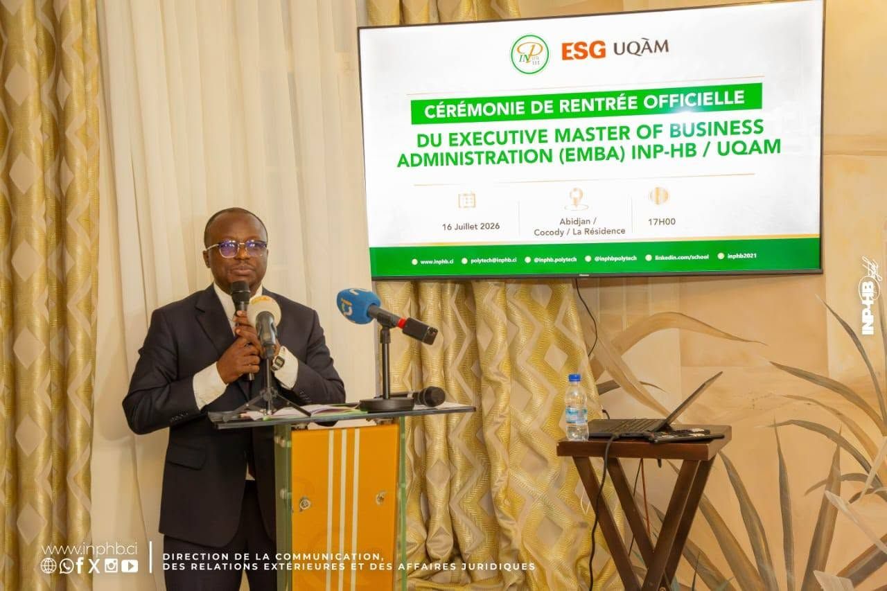  Cérémonie de lancement de l'Executive MBA INP-HB / ESG UQAM à Yamoussoukro, le 16 juillet 2026.