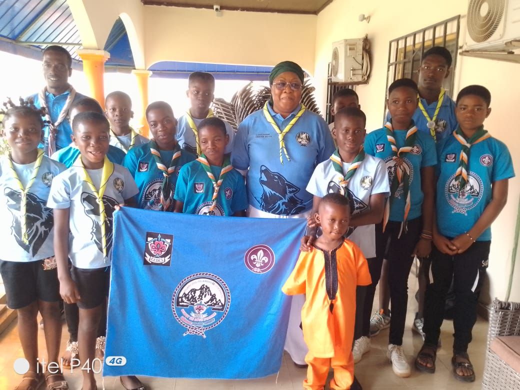 Duékoué : Les scouts du Grand Ouest reçus par Madame Gielen Georgette